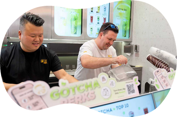 Gotcha store team preparing drinks